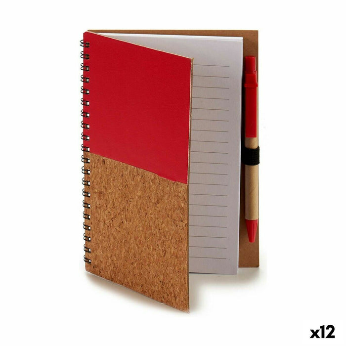 Тефтер със Спирала и Химикал Pincello 19 x 8 x 32 cm 12,5 x 18 cm Дървен (12 броя)