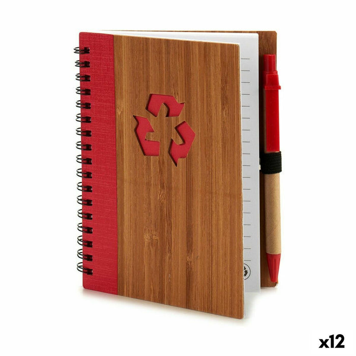 Тефтер със Спирала и Химикал Pincello 1 x 16 x 12 cm Бамбук (12 броя)
