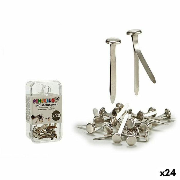 Клипс Pincello Сребрист 2 x 9,5 x 5,5 cm Подвързване Метал (24 броя)
