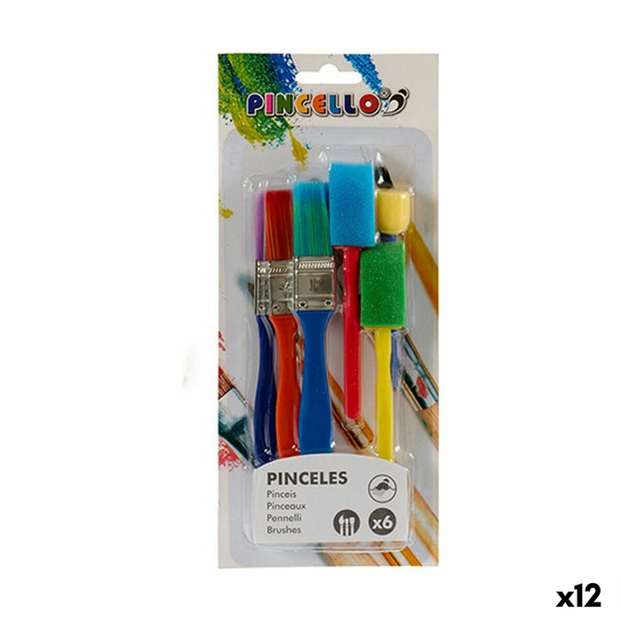 Четки за рисуване Pincello Многоцветен Комплект Гъба (12 броя)