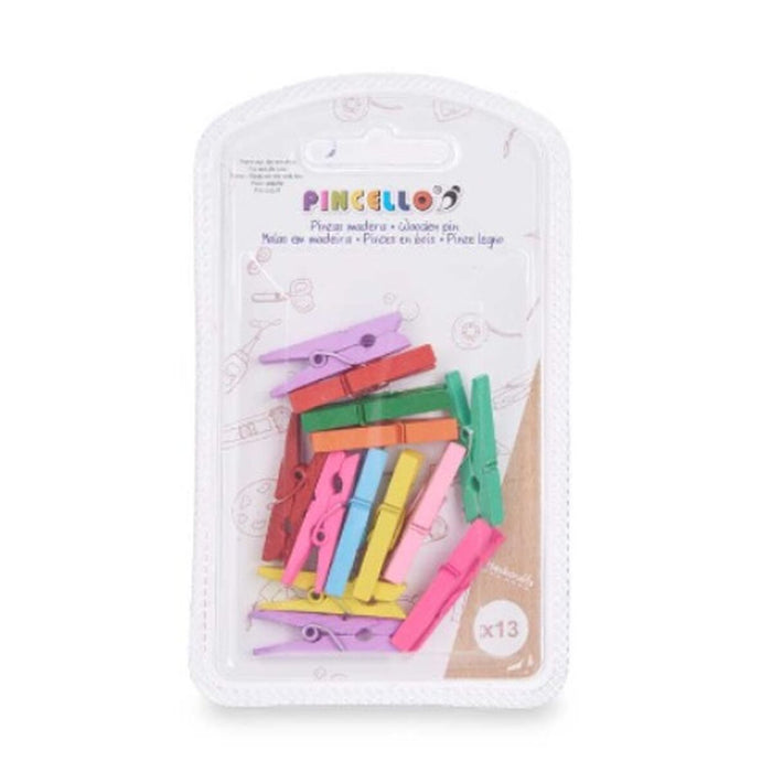 Клипси Pincello Многоцветен Дървен Малът (24 броя)