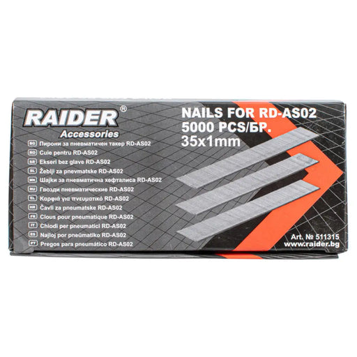 ПИРОНИ ЗА ПНЕВМАТИЧЕН ТАКЕР 35X1 MM RAIDER RD-AS02 50 БРОЯ