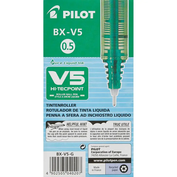 Писалка с течно мастило Pilot V-5 Hi-Tecpoint Зелен 0,3 mm