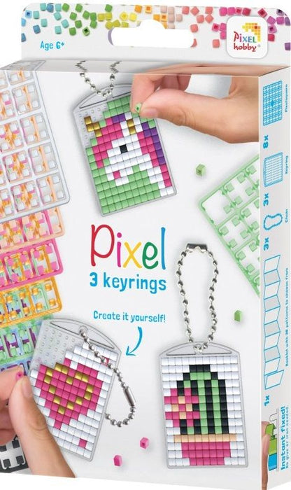 Креативен комплект с пиксели Pixelhobby - Ключодържатели, сладурски