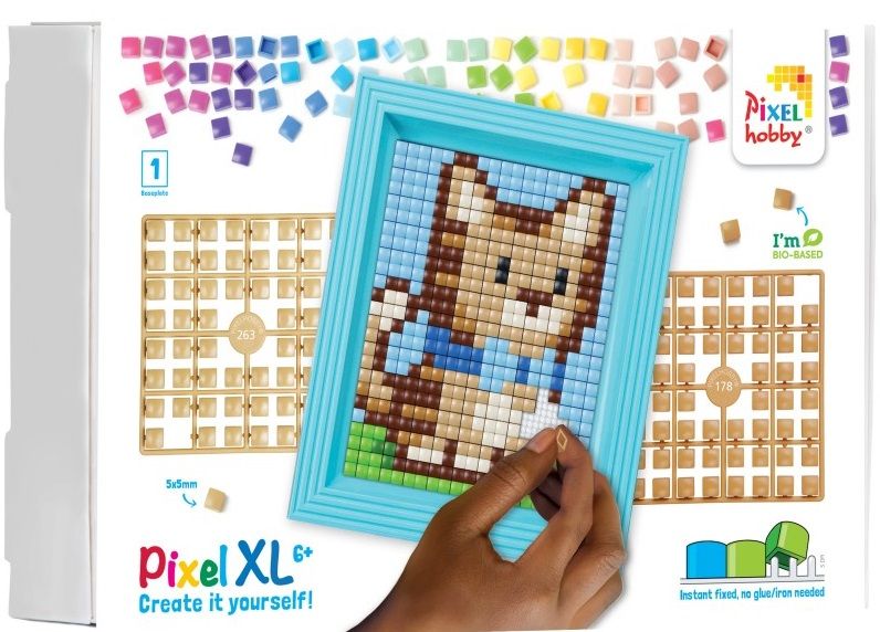 Креативен комплект Pixelhobby - Мозайка с рамка и пиксели XL, коте