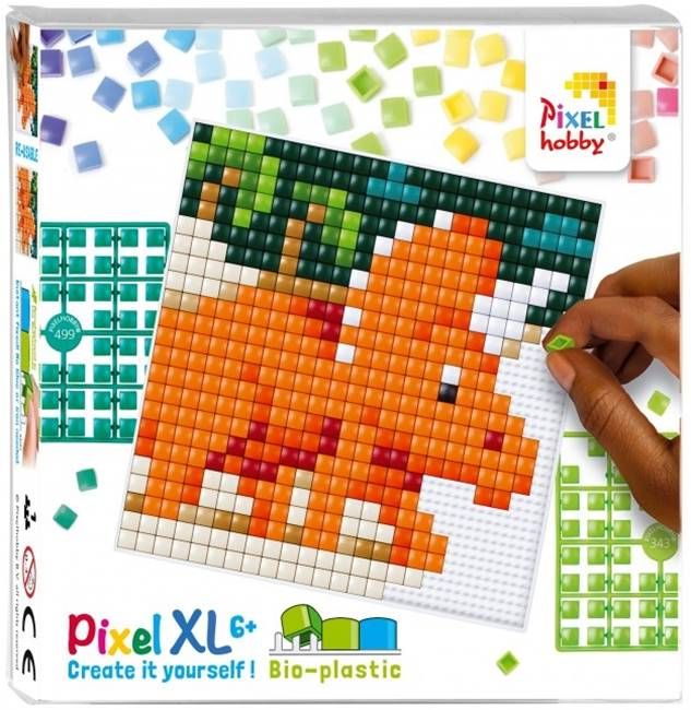 Креативен комплект с пиксели Pixelhobby - XL, Динозавър Трицератопс
