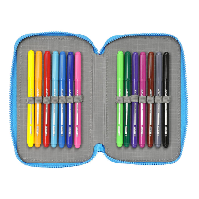 Двоен Несесер PJ Masks Син 12.5 x 19.5 x 4 cm (28 Части)
