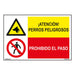 Плакат Normaluz Perros Peligrosos / Prohibido El Paso 60 x