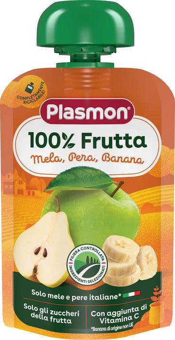 Плодова закуска ябълка, круша и банан, 6+м, 100 g