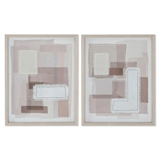 Пластно Home ESPRIT Бежов Сив Абстрактен Модерен 40 x 2,5 x