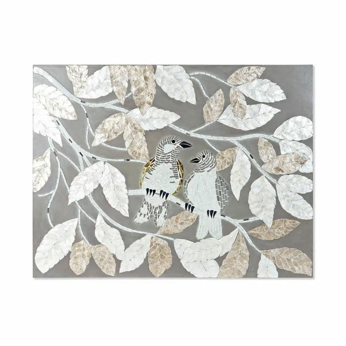 Пластно DKD Home Decor Бежов Сив Лист на растение 90 x 4 x