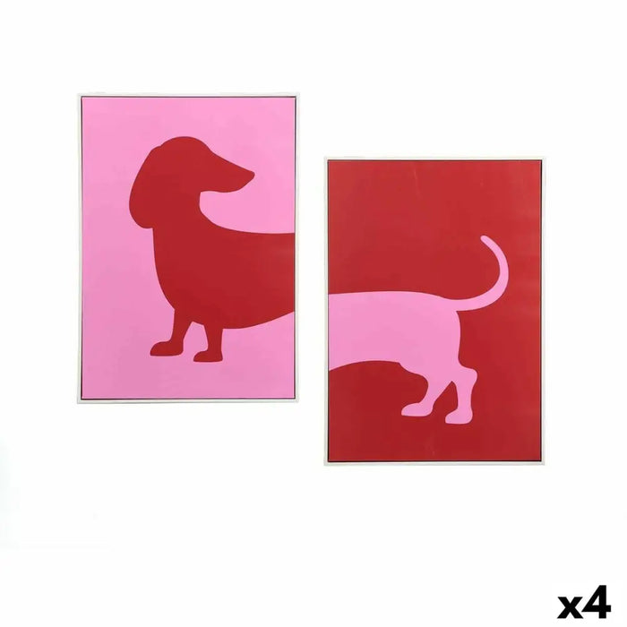 Пластно Gift Decor Червен Розов Куче 50 x 3 x 70 cm (4 броя)