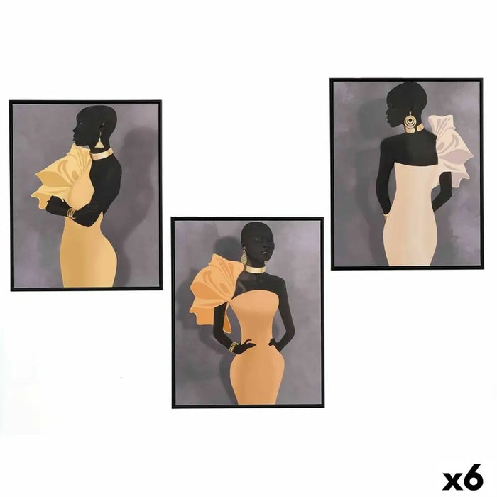 Пластно Gift Decor Жълт Черен Сив 40 x 3 x 50 cm (6 броя)