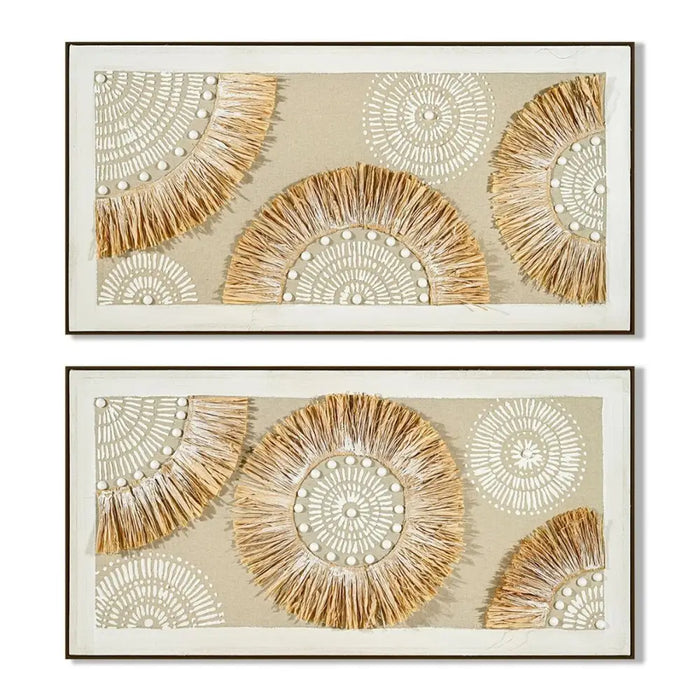 Пластно Home ESPRIT Бежов Естествен Boho 122 x 4,5 x 62 cm