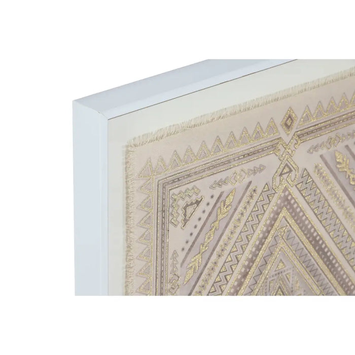 Пластно Home ESPRIT Бял Естествен Boho 50 x 3,8 x 60 cm (2