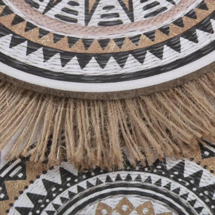Пластно Home ESPRIT Бял Естествен Boho 70 x 3 x 50 cm (2