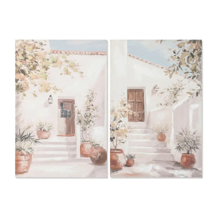 Пластно Home ESPRIT Бял Зелен Град Cottage 60 x 3,5 x 90 cm