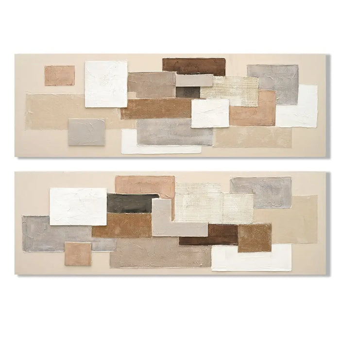 Пластно Home ESPRIT Бял Бежов Абстрактен Град 150 x 3 x 50