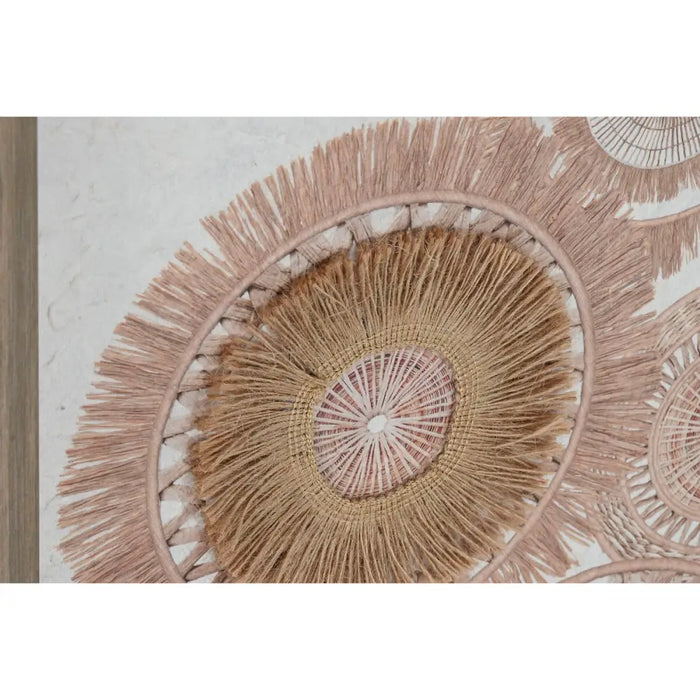 Пластно Home ESPRIT Бял Естествен Boho 40 x 3 x 60 cm (2