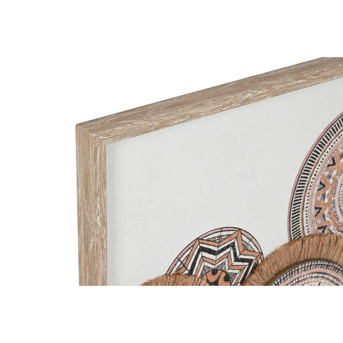 Пластно Home ESPRIT Бял Естествен Boho 70 x 3 x 50 cm (2