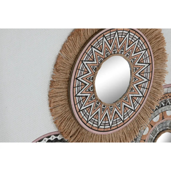 Пластно Home ESPRIT Бял Естествен Boho 70 x 3 x 50 cm (2