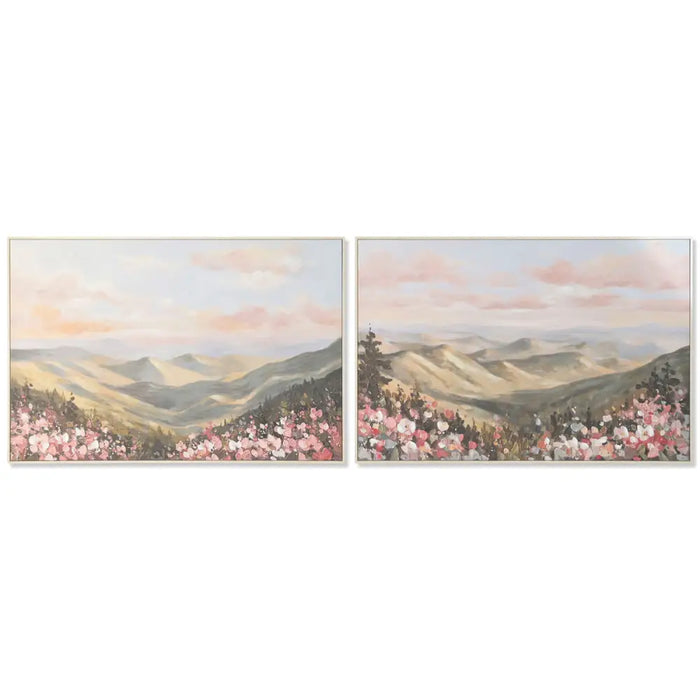 Пластно Home ESPRIT Син Зелен Планина 120 x 3,5 x 80 cm (2