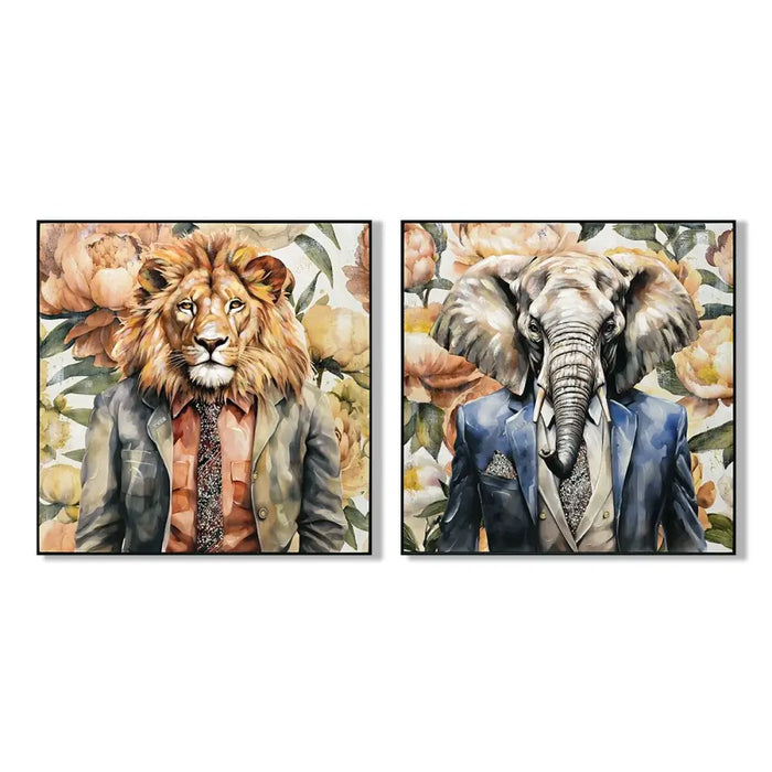 Пластно Home ESPRIT Слон Лъв Модерен 102 X 4 X 102 CM (2