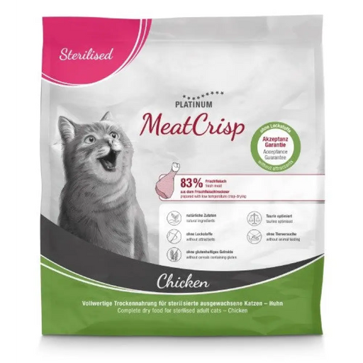 PLATINUM MeatCrisp Sterilised Chicken - суха храна за котки
