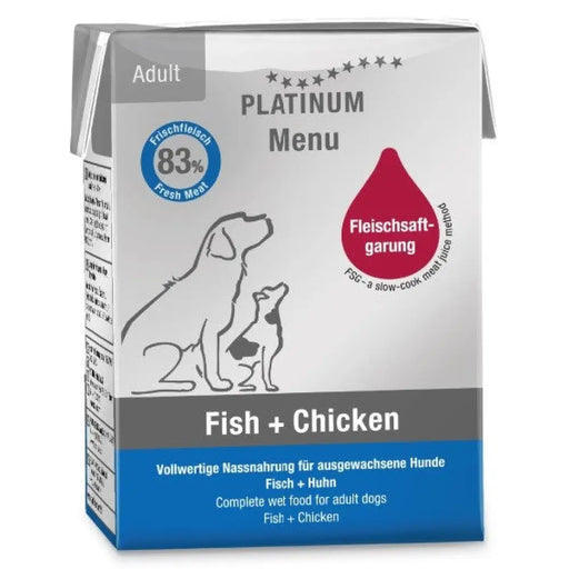PLATINUM Menu Adult Fish + Pile - мокра храна за кучета