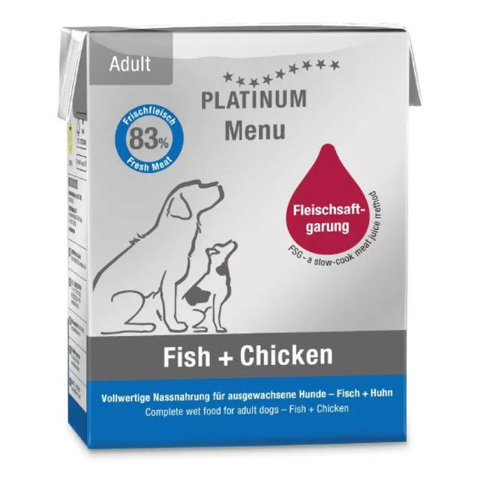 PLATINUM Menu Adult Fish + Pile - мокра храна за кучета