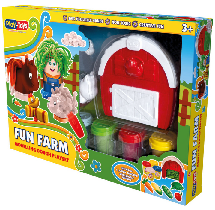 Комплект с моделин Play-Toys - Забавната ферма