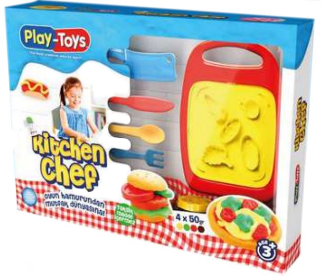 Игрален комлект Play-Toys - Премиум моделин, Шеф Готвачи