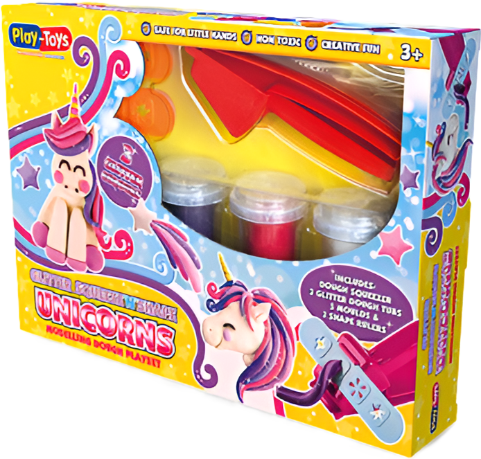 Комплект с моделин Play-Toys - Еднорог