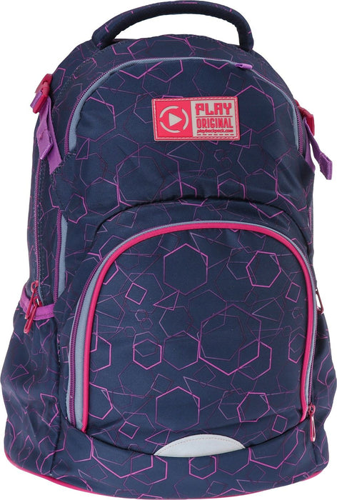 Ученическа ергономична раница Play Apollo Mini - Rhomboid Pink