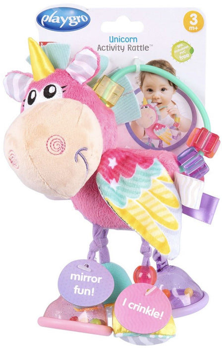 Бебешка дрънкалка Playgro - Еднорог, розова