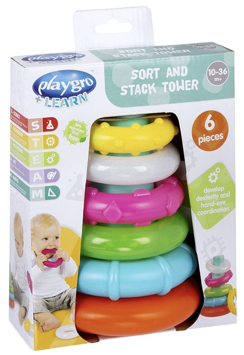 Активна играчка Playgro + Learn - Конус с цветни рингове