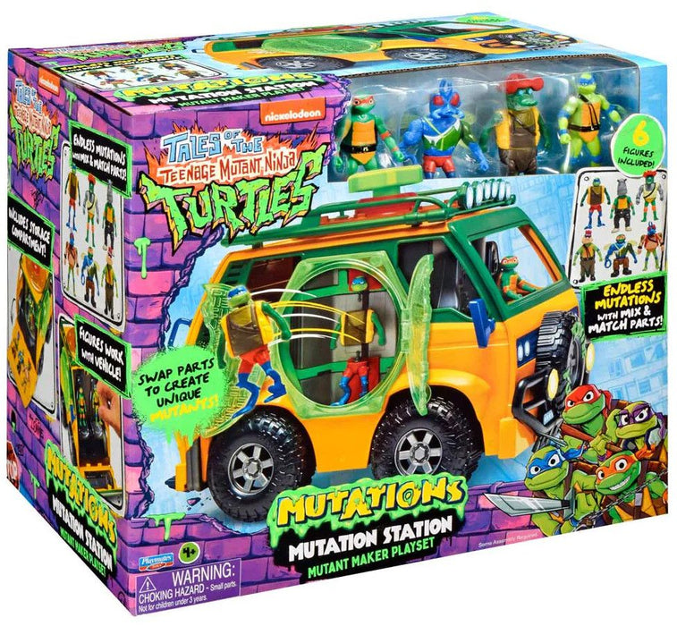 Игрален комплект Playmates TMNT - Станция за мутация ван, с фигурки
