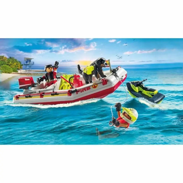 Playset Playmobil Action Heroes - Fireboat and Water