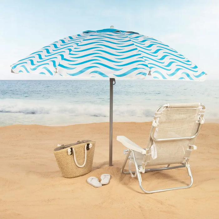 Плажен чадър Aktive Син Ø 200 cm 200 x 190 x 200 cm (6 броя)