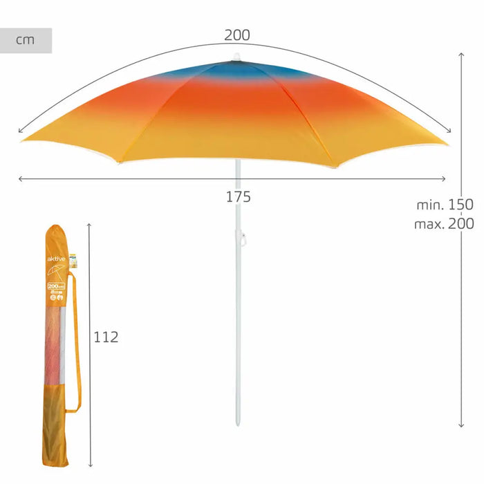 Плажен чадър Aktive Многоцветен 200 x 200 x 200 cm (6 броя)
