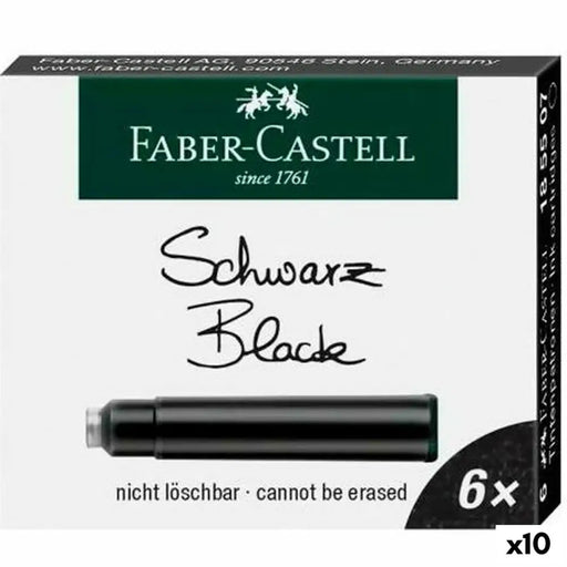 Пълнител с мастило за писалка Faber-Castell Черен 6 Части