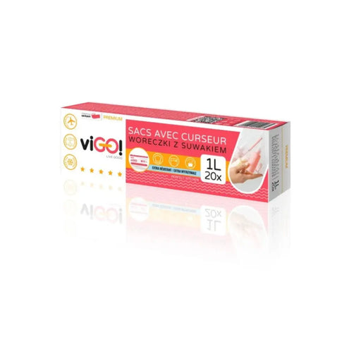 ПЛИК ЗА ХРАНА С ПЛЪЗГАЧ 1Л 20 БР. PREMIUM VIGO