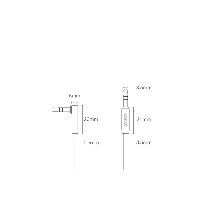 Плосък AUX кабел Ugreen 3.5mm мини жак 1m сребрист (10597)