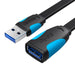 Плосък удължителен кабел Vention VAS-A13-B300 USB 3.0 3m