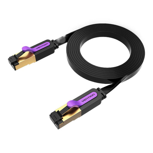 Плосък UTP мрежов кабел Vention ICABK 8m Cat. 7 черен