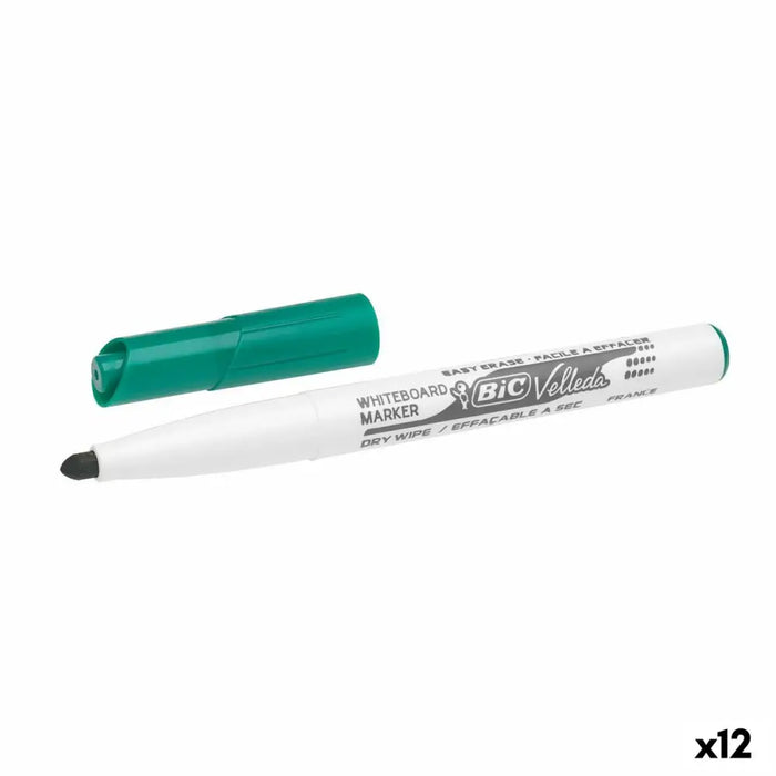 Плумастер Bic Pocket 1741 Бяла дъска Кръгъл Зелен (12 броя)