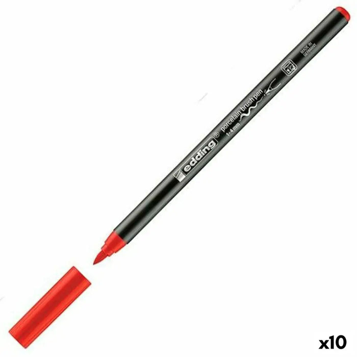 Плумастер Edding 4200 Четка за рисуване Червен (10 броя)