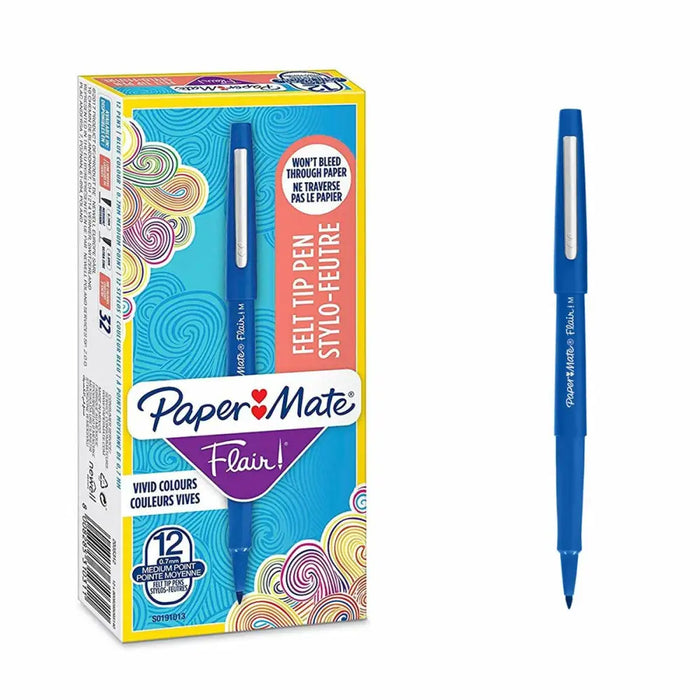 Плумастер Paper Mate Flair! M Син (12 броя)