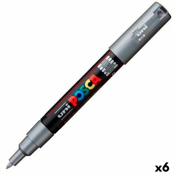 Плумастер POSCA PC-1M Сребрист (6 броя)