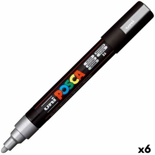 Плумастер POSCA PC-5M Сребрист (6 броя)